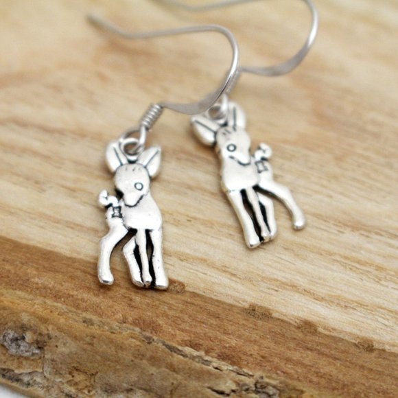 Tiny Deer Charm Earrings - Picture 5 of 8